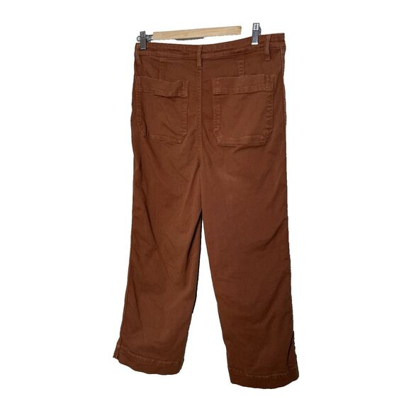 QUINCE Rust Organic Stretch Cotton Twill Wide Leg Cropped Pants size 30 - Picture 2 of 13